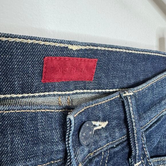 MOTHER Insider Crop Step Fray Jeans Speed Racer Stretch Blue Women's Sz 26 - Picture 10 of 15